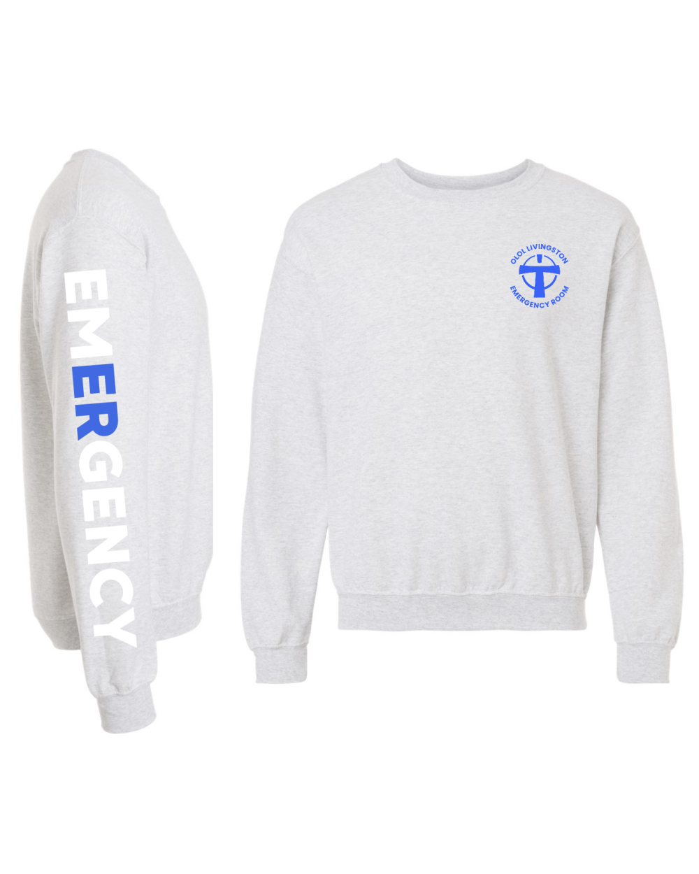 OLOL Livingston - Crewneck Sweatshirt with ER arm sleeve