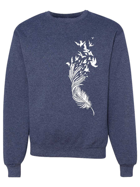 Women Revival for | Crewneck Ink Feather – Men Revival Sweatshirts Ink Bird Boho