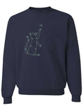 Constellations Cat Crewneck Sweatshirt-Crewneck Sweatshirt-S-Black-Revival Ink