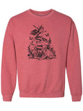 Fairy Mushroom Crewneck Sweatshirt-Crewneck Sweatshirt-S-Red-Revival Ink