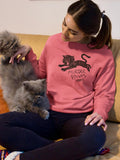 Funny Black Cat Crewneck Sweatshirt-Crewneck Sweatshirt-S-Red-Revival Ink