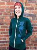 Seahorse Mens Zip Hoodie Sweatshirt-Hoodies Unisex-Revival Ink