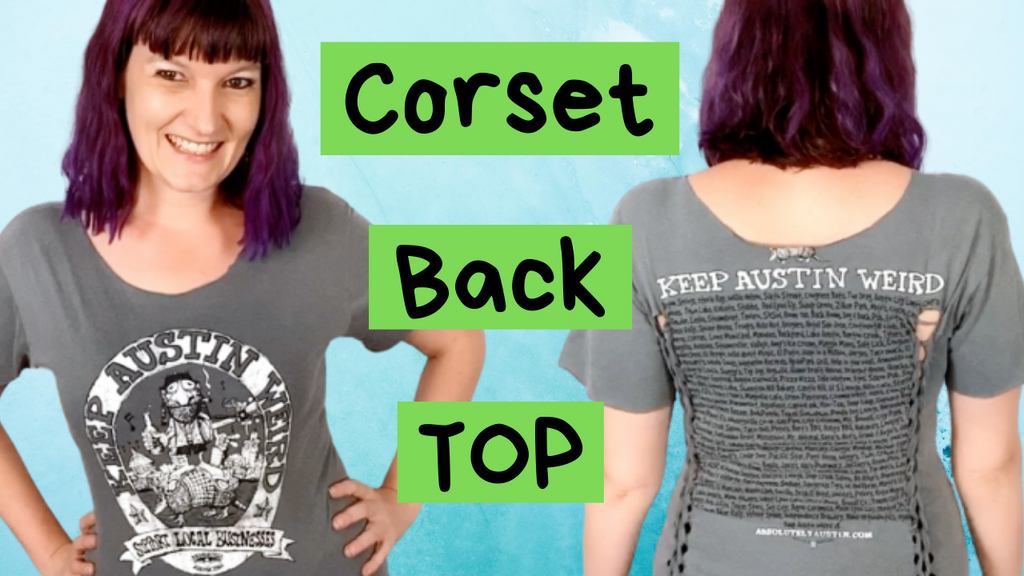 Upcycle Oversized T-Shirt into a Corset Top | T Shirt Transformation