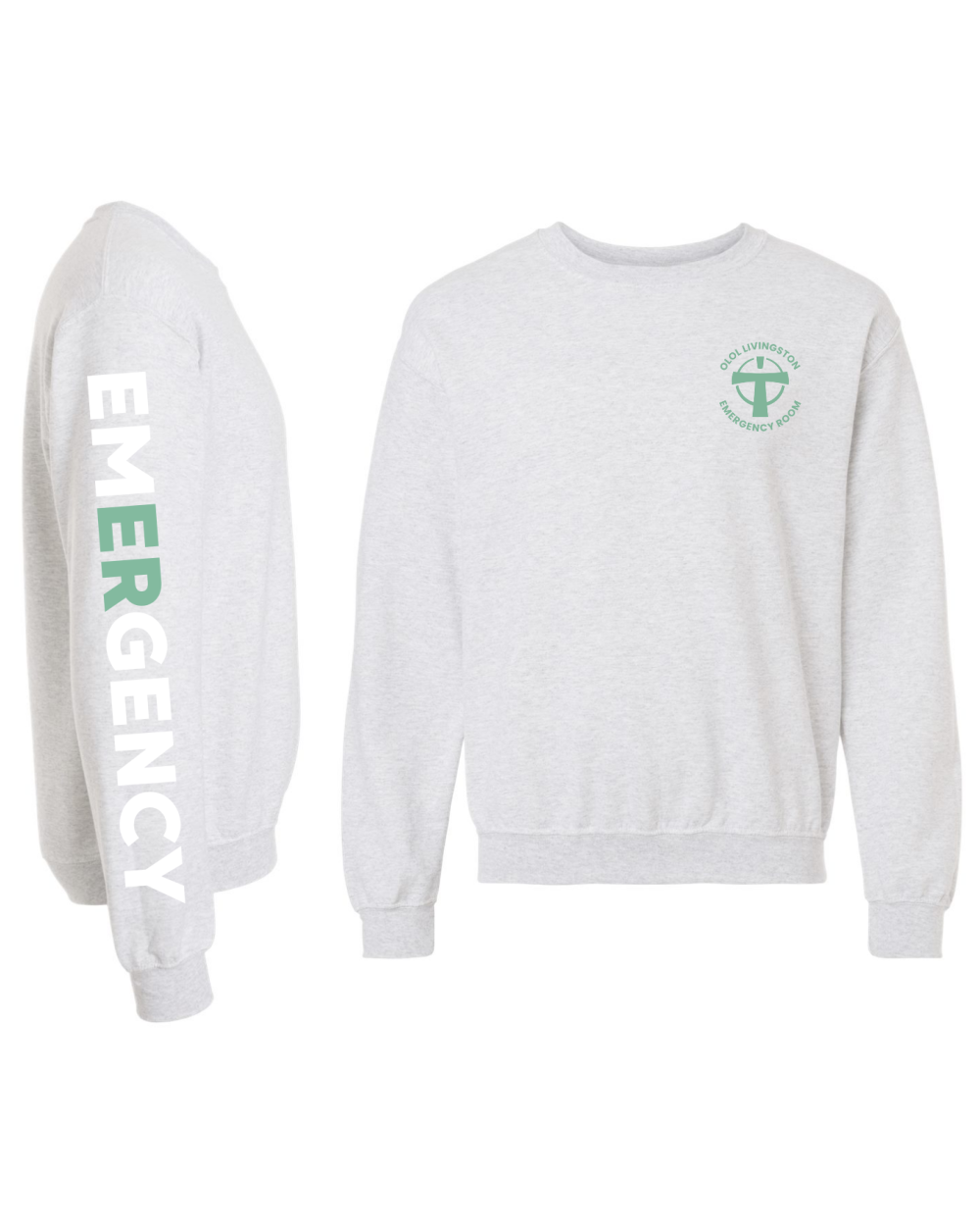 OLOL Livingston - Crewneck Sweatshirt with ER arm sleeve