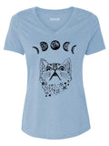 Women's Moon Phases Cat T Shirt