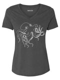 Octopus Womens Vneck T-Shirt