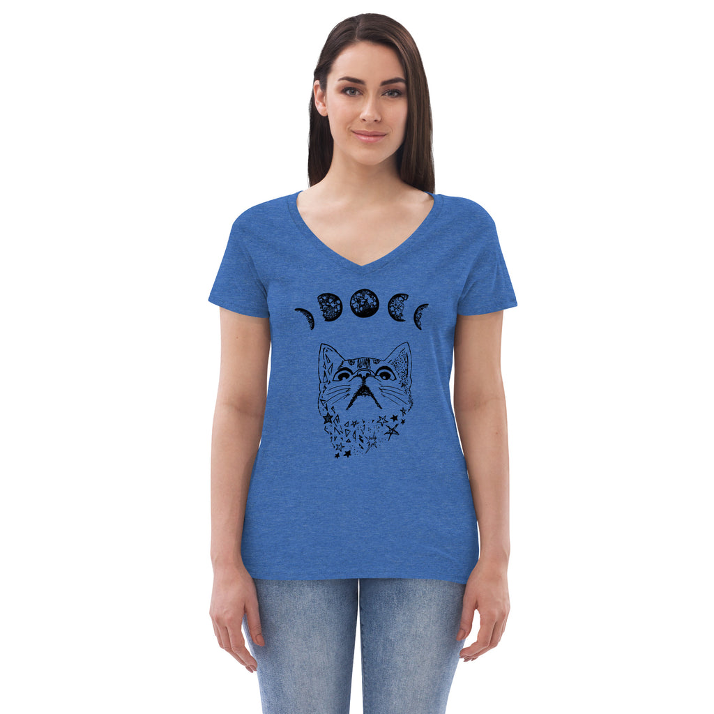 Women's Moon Phases Cat T Shirt