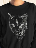 Space Cat Crewneck Sweatshirt-Crewneck Sweatshirt-Revival Ink