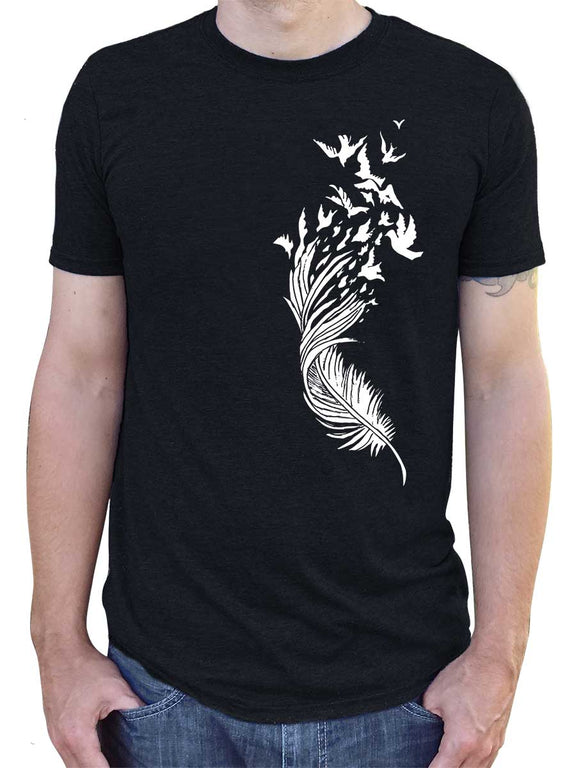 SkyCollections Feather Birds Shirt, Graphic Tee, Feather Unisex Shirt, Women Bird Shirt, Bird Tshirt, Feather Shirt Feather Tshirt, Gift Idea, Summer Shirt