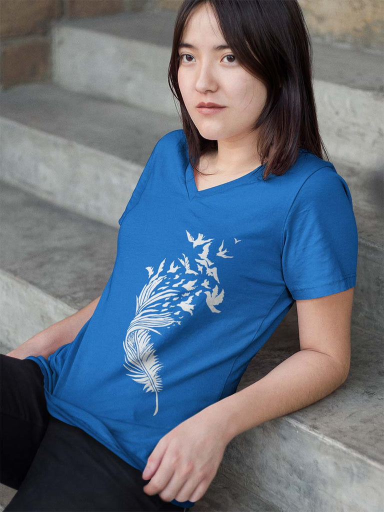 Feather Womens Graphic Tee-Womens T-Shirts Comfy-Revival Ink