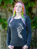 Bird Feather Womens Boho Sweatshirt-Womens Sweatshirts-Revival Ink
