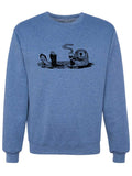 Coffee Otter Unisex Crewneck Sweatshirt-Crewneck Sweatshirt-S-Blue-Revival Ink