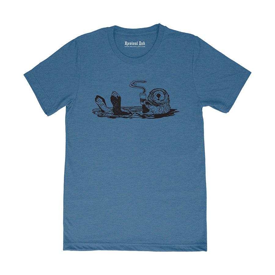 Mens Coffee Otter Shirt-Mens T-Shirts-Revival Ink
