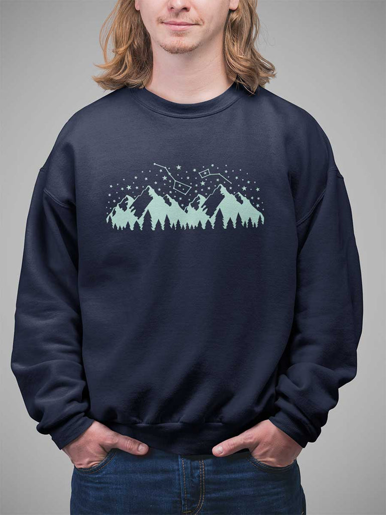 Constellation Mountains Crewneck Sweatshirt-Crewneck Sweatshirt-Revival Ink