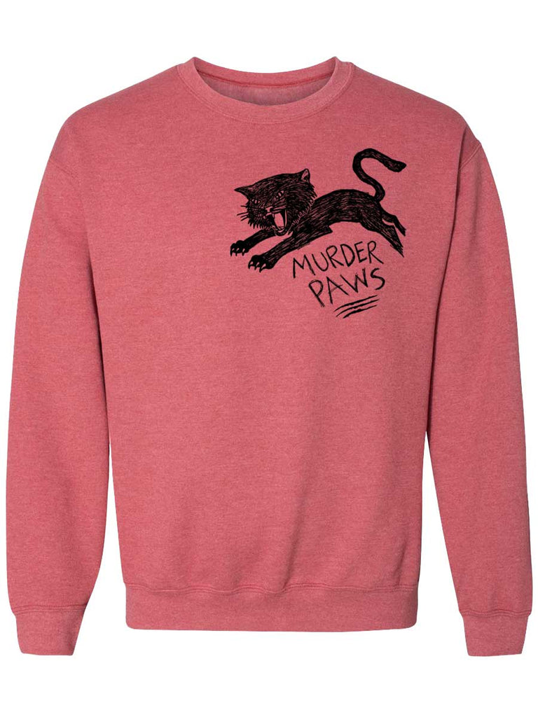 Funny Black Cat Crewneck Sweatshirt-Crewneck Sweatshirt-S-Red-Revival Ink
