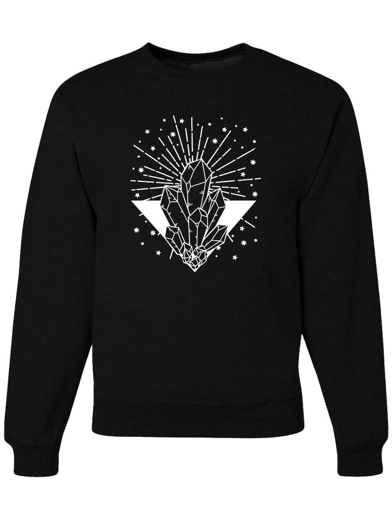 Crystals Crewneck Sweatshirt-Crewneck Sweatshirt-S-Black-Revival Ink