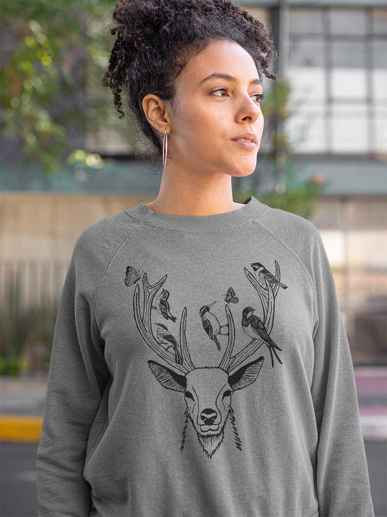 Deer Unisex Crewneck Sweatshirt-Crewneck Sweatshirt-Revival Ink