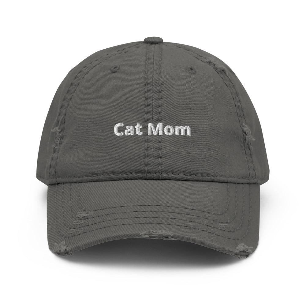 Embroidered Cat Mom Hat-hat-Charcoal Grey-Revival Ink