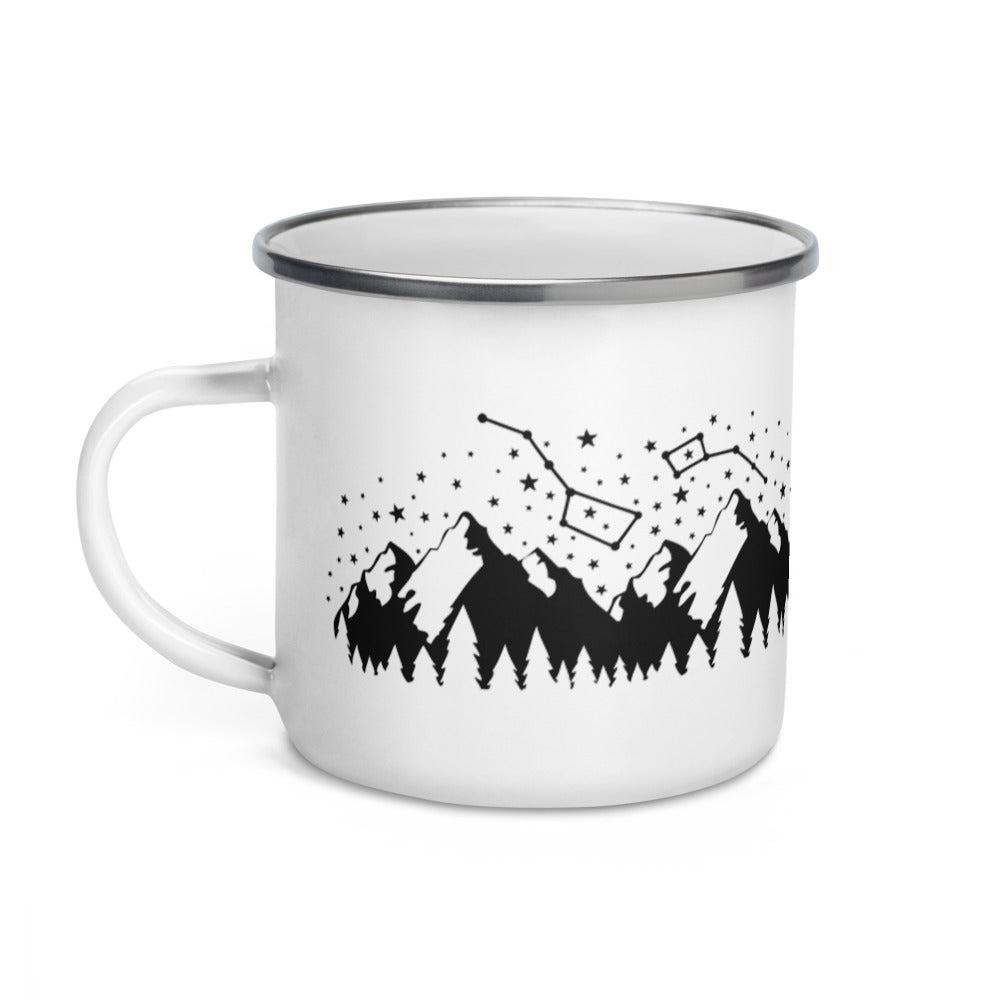 Mountain Camping Adventure Print Enamel Creative Coffee Water Milk Cups  Camping Mugs Handle Drinkware Vacation Hiking