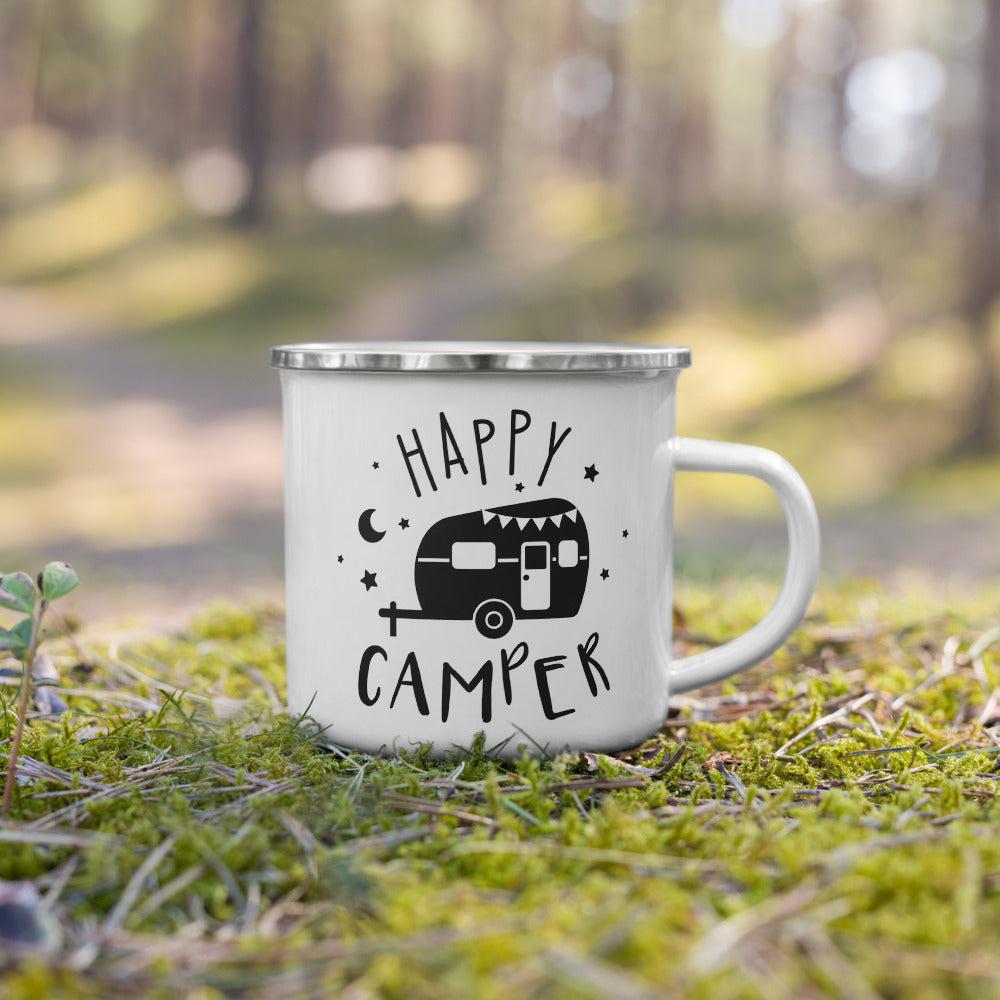 Happy Camper Enamel Mug--Revival Ink