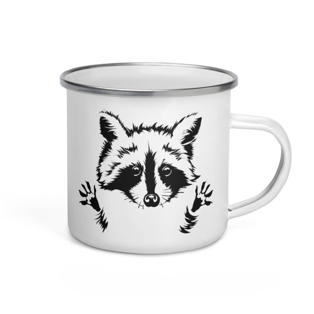 Raccoon Enamel Coffee Mug--Revival Ink