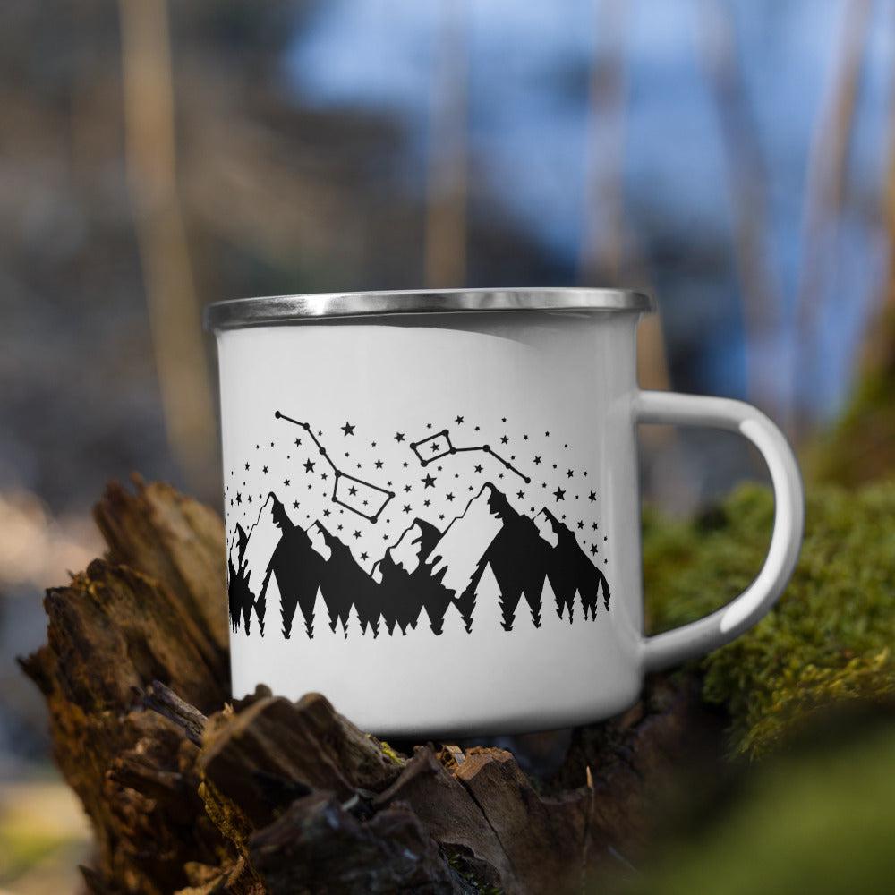 Mountain Constellations Enamel Camping Mug