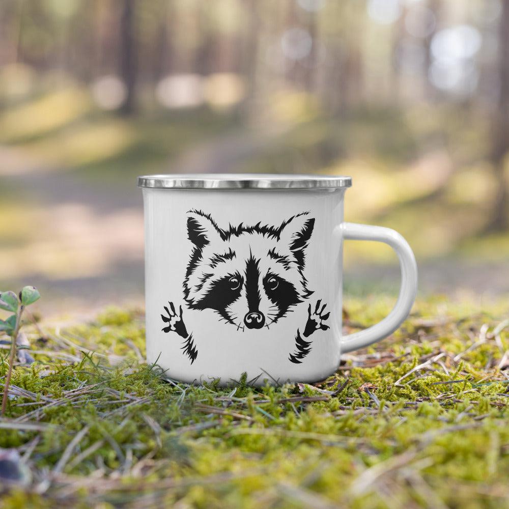 Raccoon Enamel Coffee Mug--Revival Ink