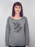 Cute Goat Womens Sweatshirt-Womens Sweatshirts-Revival Ink