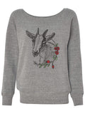 Cute Goat Womens Sweatshirt-Womens Sweatshirts-S-Gray-Revival Ink