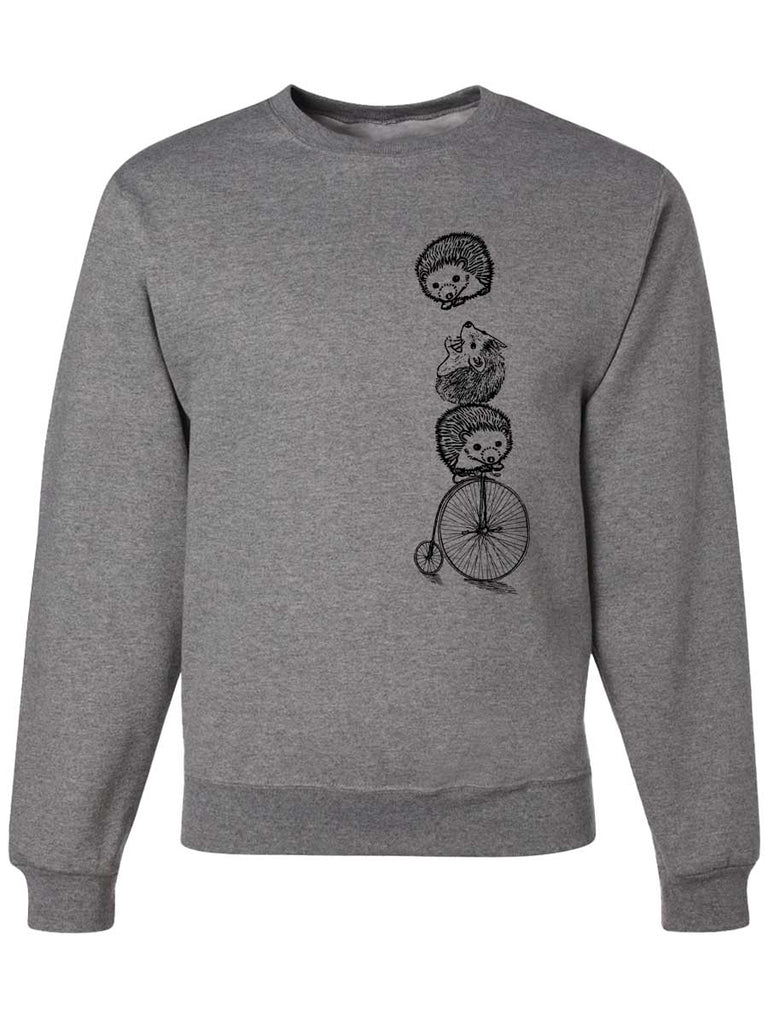 Hedgehog Unisex Crewneck Sweatshirt-Crewneck Sweatshirt-S-Gray-Revival Ink