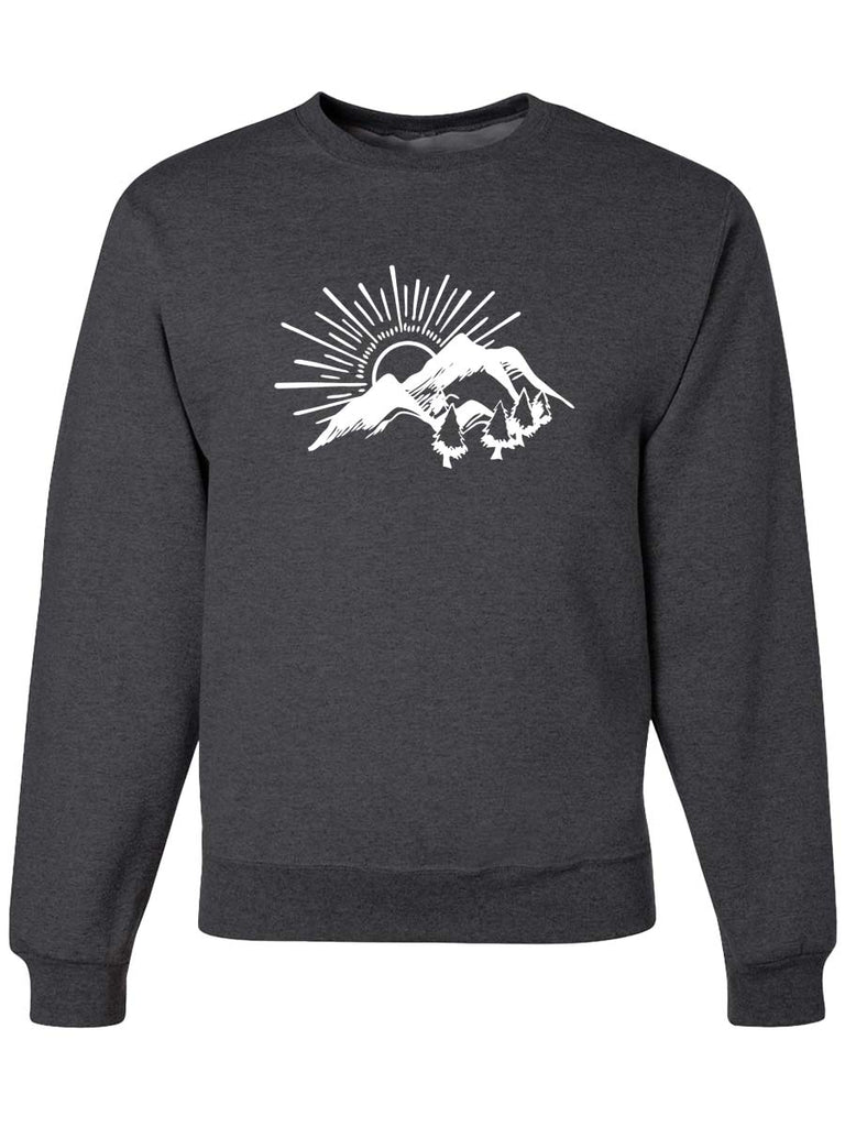 Sun Mountains Unisex Crewneck Sweatshirt-Crewneck Sweatshirt-S-Dark Gray-Revival Ink