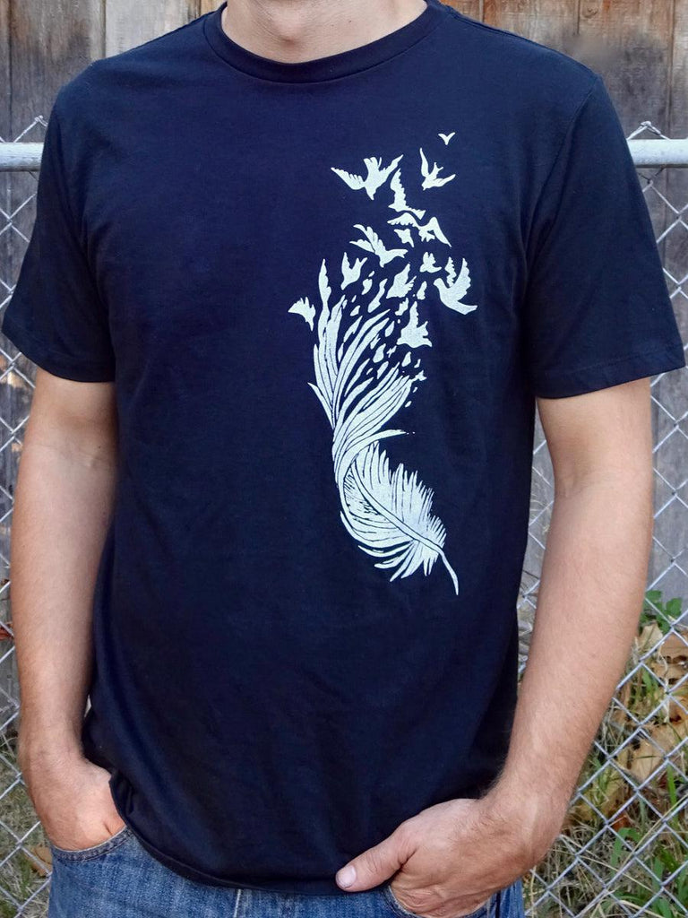 Bird Feather Mens T-Shirt-Mens T-Shirts-Revival Ink