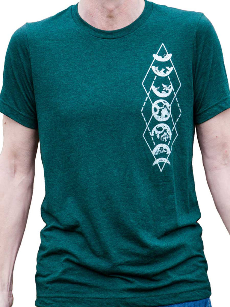 Mens Moon Phases Shirt-Mens T-Shirts-2XL-Green-Revival Ink