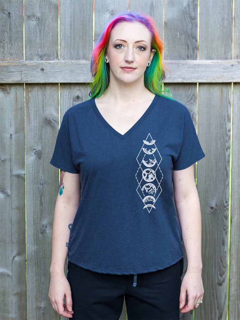 Moon Phases Womens T-Shirt-Womens T-Shirts Comfy-Revival Ink