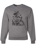 Fairy Mushroom Crewneck Sweatshirt-Crewneck Sweatshirt-S-Gray-Revival Ink