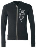 Mushrooms Zip Hoodie Sweatshirt for Men or Women-Hoodies Unisex-XS-Dark Grey-Revival Ink