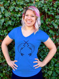 Narwhal Womens Graphic Tee-Womens T-Shirts Comfy-S-Blue-Revival Ink