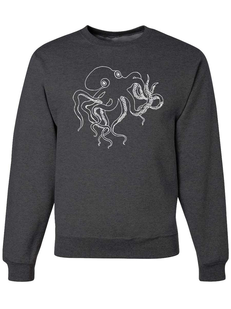 Octopus Crewneck Sweatshirt-Crewneck Sweatshirt-S-Dark Gray-Revival Ink