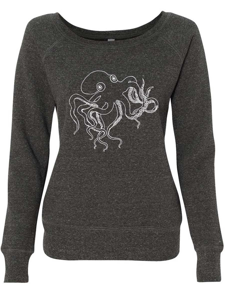 Octopus Womens Pullover Sweatshirt-Womens Organic Sweatshirts-S-Grey-Revival Ink