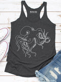 Octopus Womens Tank Top-Womens Tank Tops-S-Gray-Revival Ink