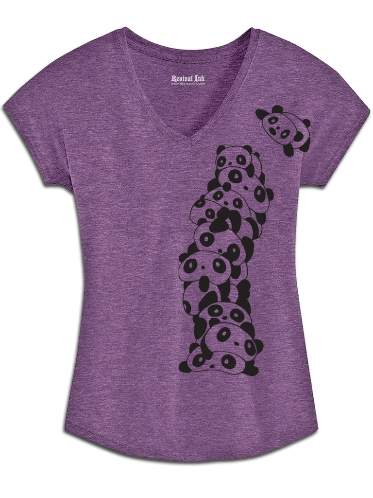 Panda Womens Graphic Tee-Womens T-Shirts Comfy-Revival Ink