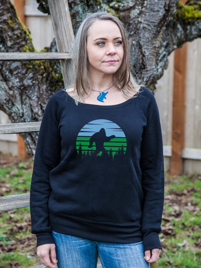Sasquatch or Bigfoot Womens Graphic Sweatshirt-Womens Sweatshirts-Revival Ink