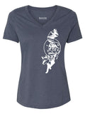 Space Fox Womens Graphic Tee-Womens T-Shirts Comfy-S-Navy-Revival Ink