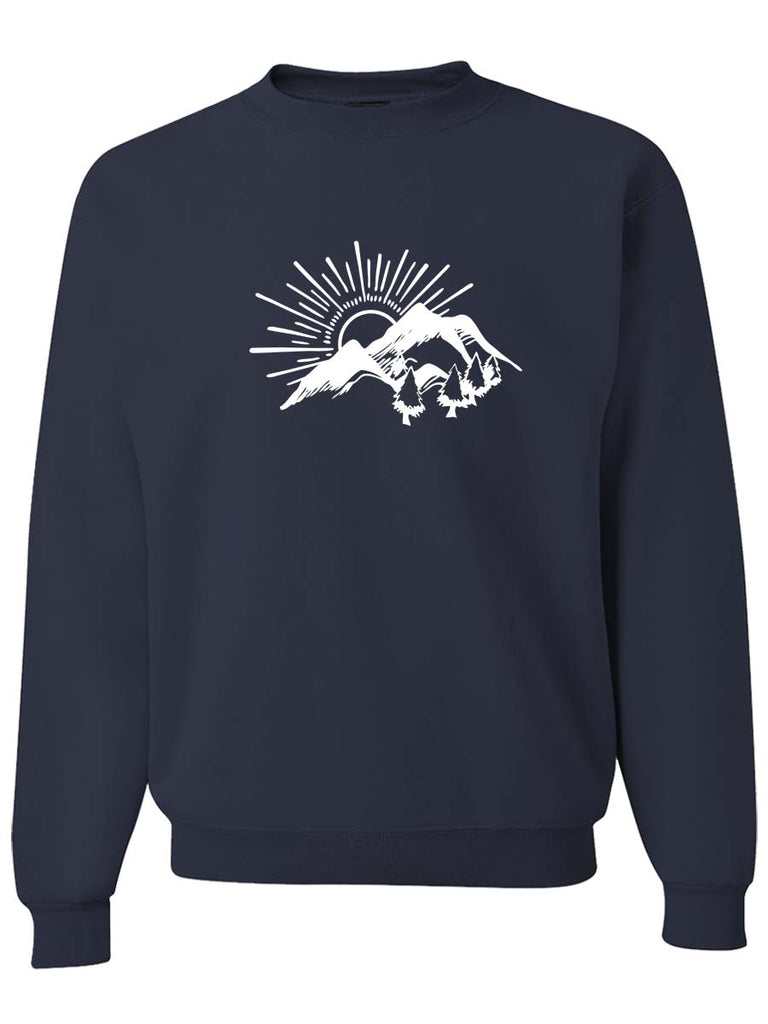 Sun Mountains Unisex Crewneck Sweatshirt-Crewneck Sweatshirt-S-Navy-Revival Ink