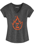 This is Fine Meme Shirt for Women - Vneck Tee-Womens T-Shirts Comfy-S-Gray-Revival Ink