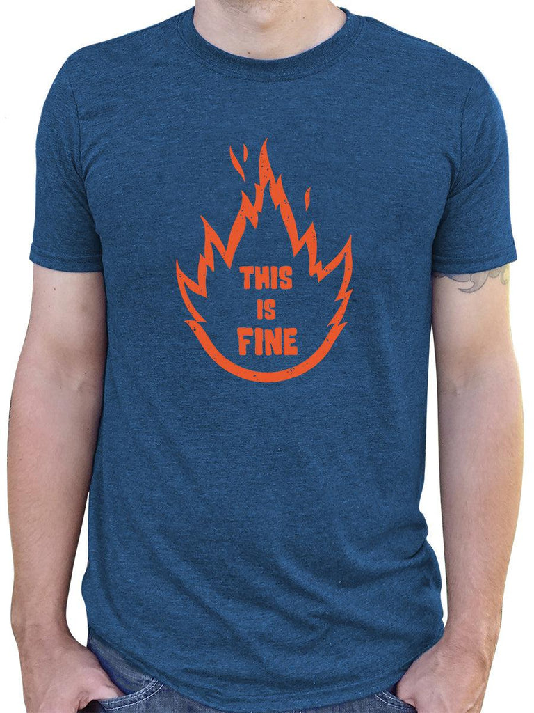 This is Fine - Meme Shirt Gift for Men-Mens T-Shirts-S-Navy-Revival Ink