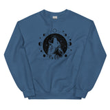 Moon Wolf Crewneck Sweatshirt-Crewneck Sweatshirt-S-Blue-Revival Ink