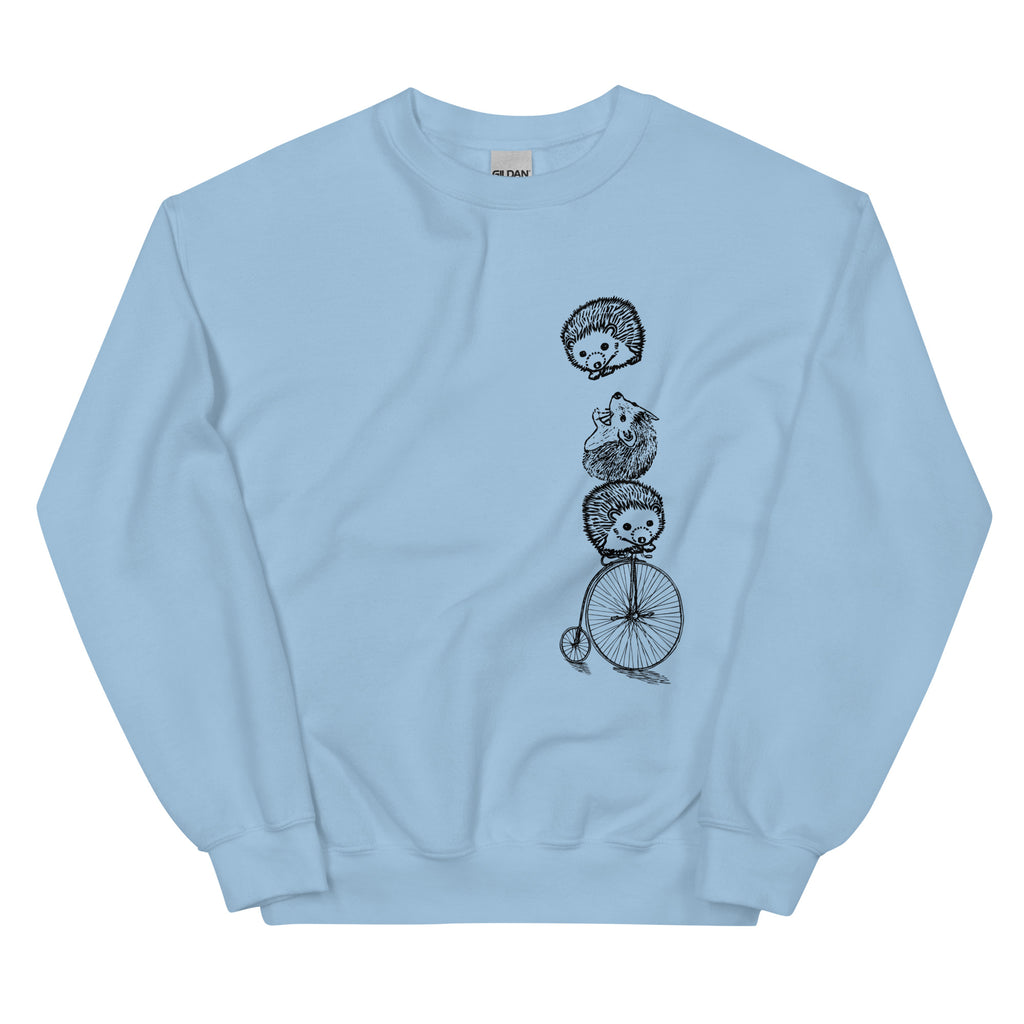 Hedgehog Unisex Crewneck Sweatshirt-Crewneck Sweatshirt-S-Blue-Revival Ink