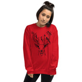 Deer Unisex Crewneck Sweatshirt-Crewneck Sweatshirt-S-Red-Revival Ink