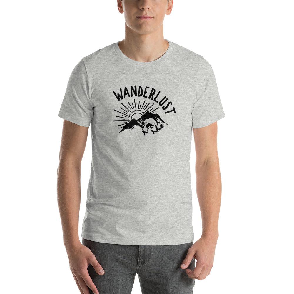 Wanderlust Mens Graphic Tee-Mens T-Shirts-S-Gray-Revival Ink
